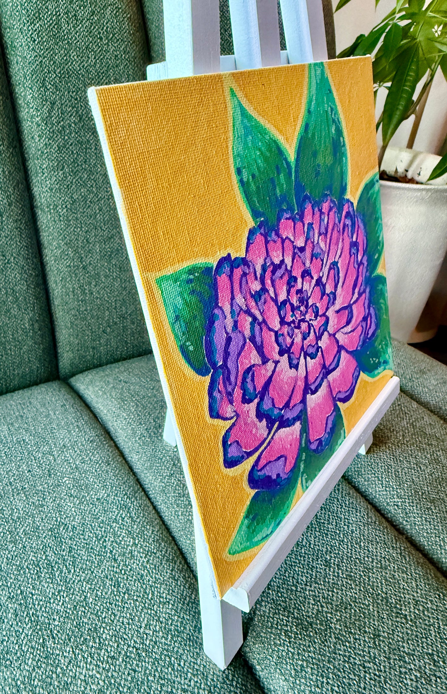 Pink Chrysanthemum Acrylic Painting