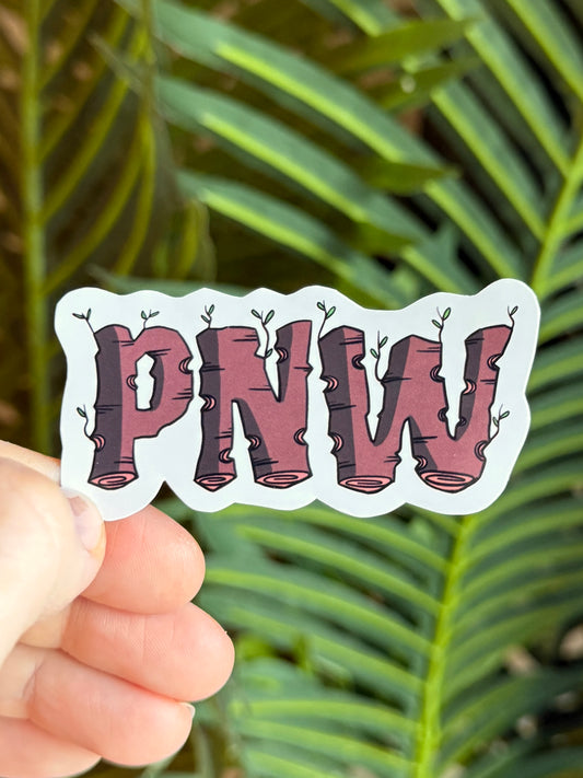PNW Log Sticker (3 x 1")