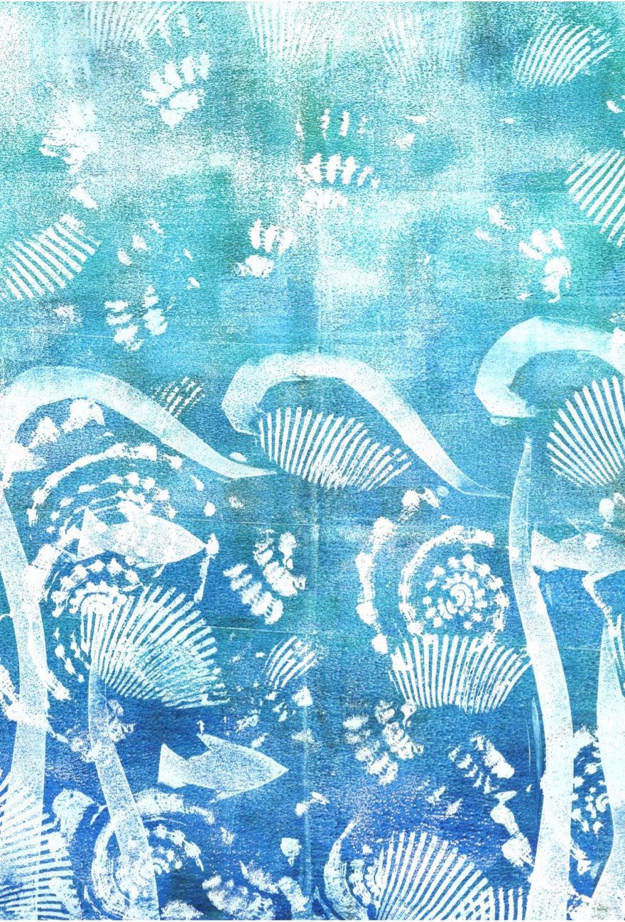 Fish in the Sound Gel Monoprint